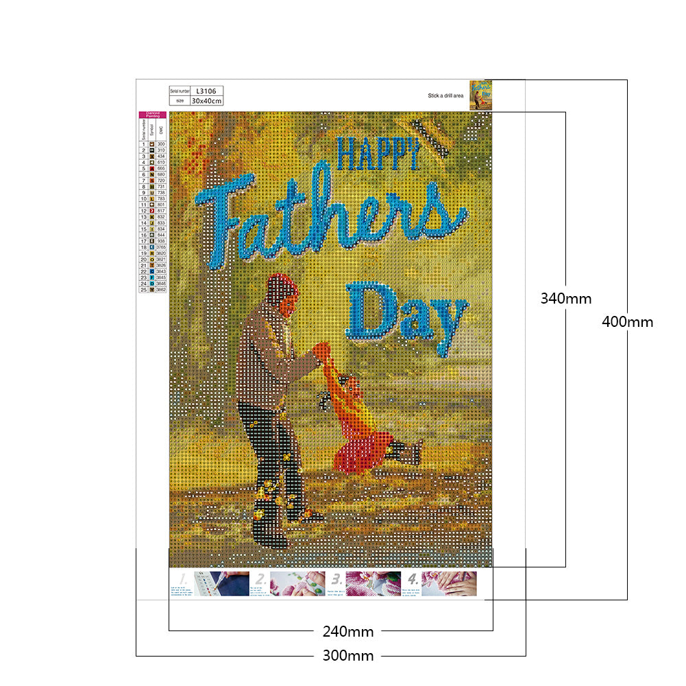 Father'S Day - Full Round Drill Diamond Painting 30*40CM