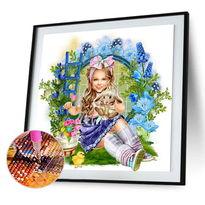 Garden Girl - Full Round Drill Diamond Painting 40*40CM