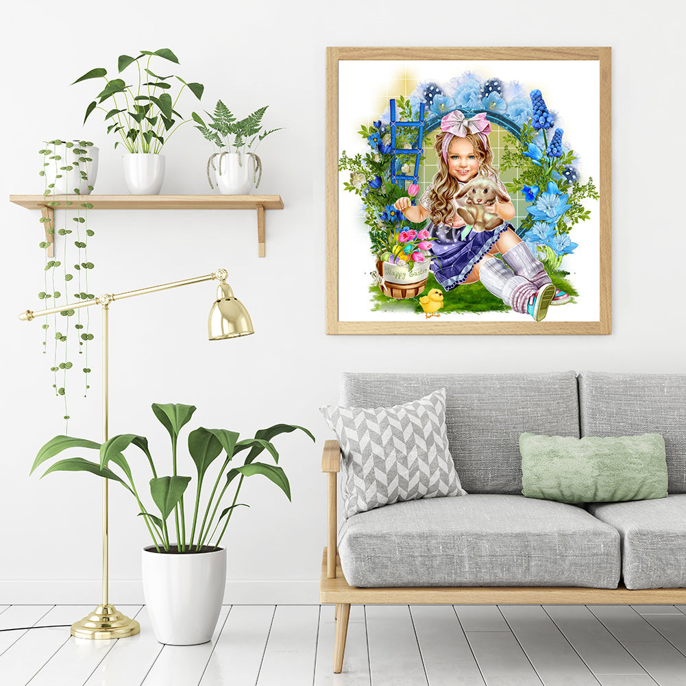 Garden Girl - Full Round Drill Diamond Painting 40*40CM