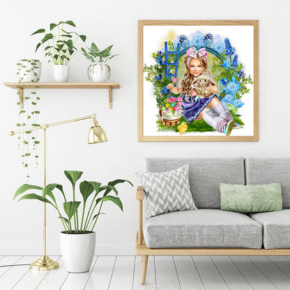 Garden Girl - Full Round Drill Diamond Painting 40*40CM