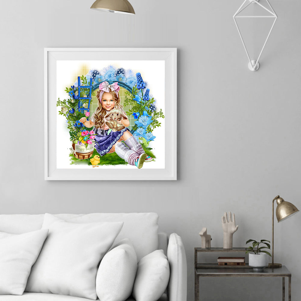 Garden Girl - Full Round Drill Diamond Painting 40*40CM