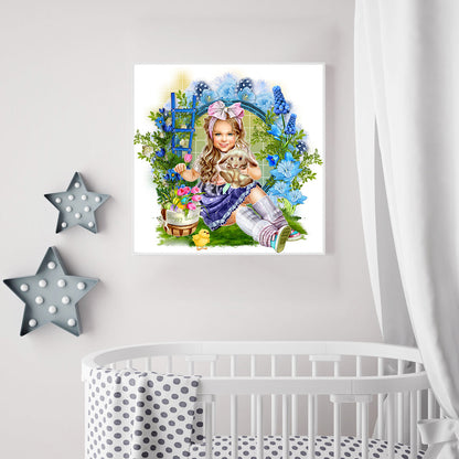 Garden Girl - Full Round Drill Diamond Painting 40*40CM