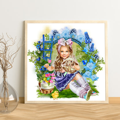 Garden Girl - Full Round Drill Diamond Painting 40*40CM