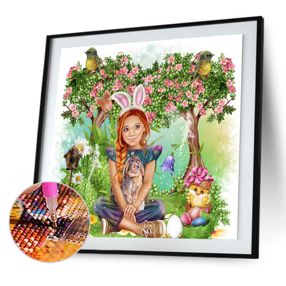 Garden Girl - Full Round Drill Diamond Painting 40*40CM