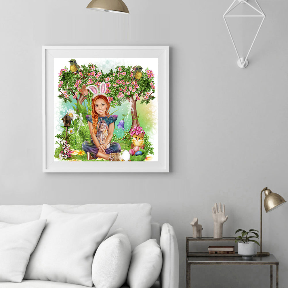 Garden Girl - Full Round Drill Diamond Painting 40*40CM