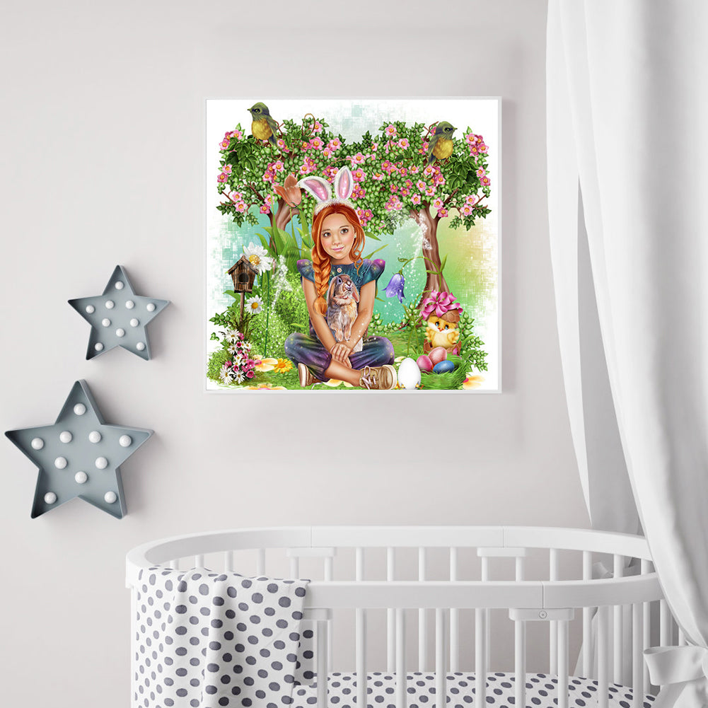 Garden Girl - Full Round Drill Diamond Painting 40*40CM