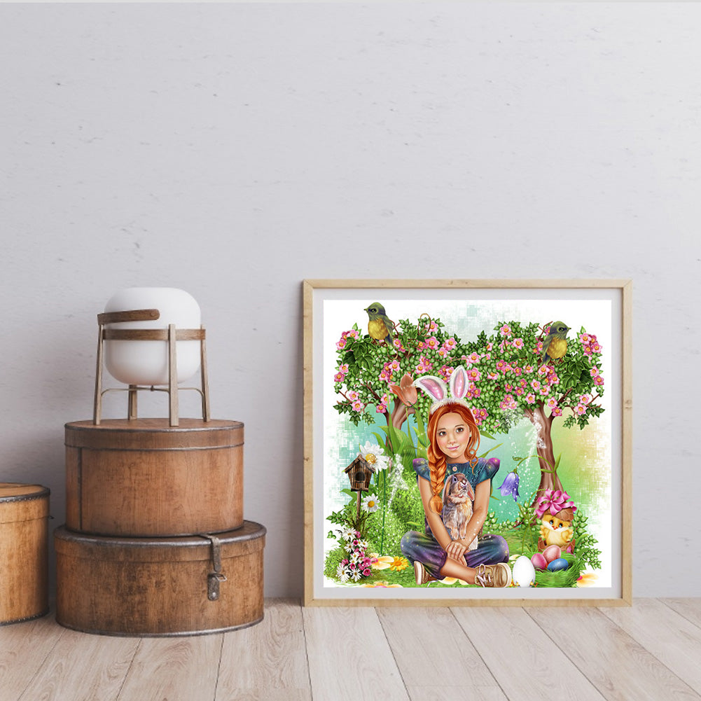 Garden Girl - Full Round Drill Diamond Painting 40*40CM