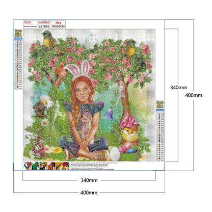 Garden Girl - Full Round Drill Diamond Painting 40*40CM