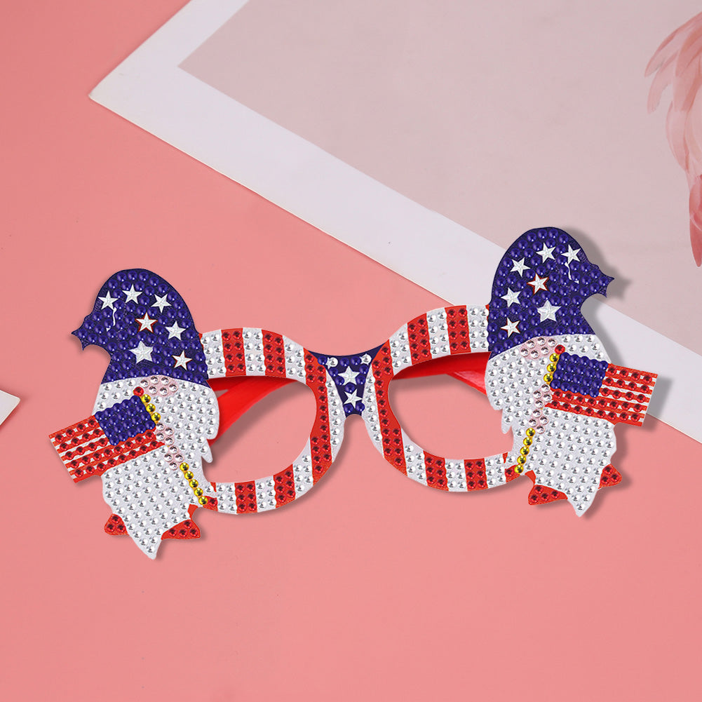 Diamond Painting 5D DIY Cute Funny Toy Glasses Frame Independence Day Decor