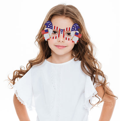 Diamond Painting 5D DIY Cute Funny Toy Glasses Frame Independence Day Decor