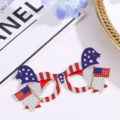 Diamond Painting 5D DIY Cute Funny Toy Glasses Frame Independence Day Decor