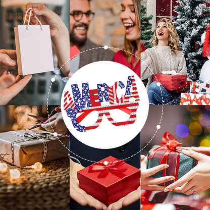 Diamond Painting 5D DIY Cute Funny Toy Glasses Frame Independence Day Decor