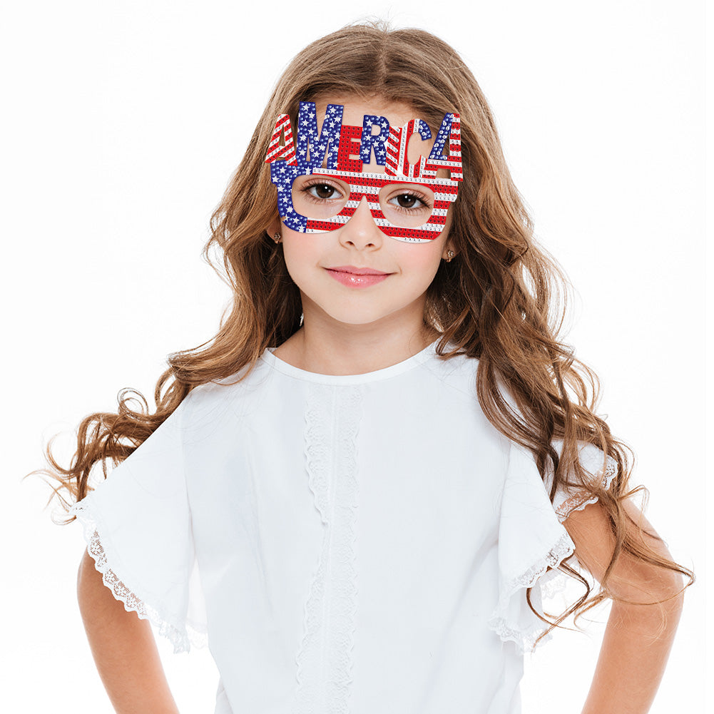 Diamond Painting 5D DIY Cute Funny Toy Glasses Frame Independence Day Decor