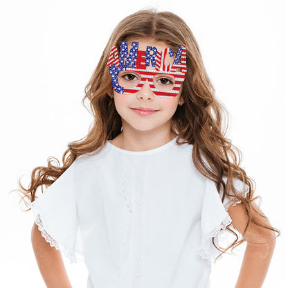 Diamond Painting 5D DIY Cute Funny Toy Glasses Frame Independence Day Decor