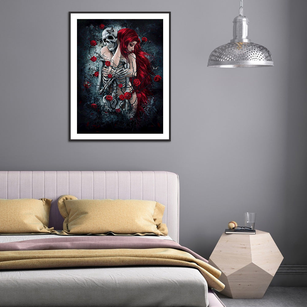 Beauty And Skull - Full Round Drill Diamond Painting 50*60CM