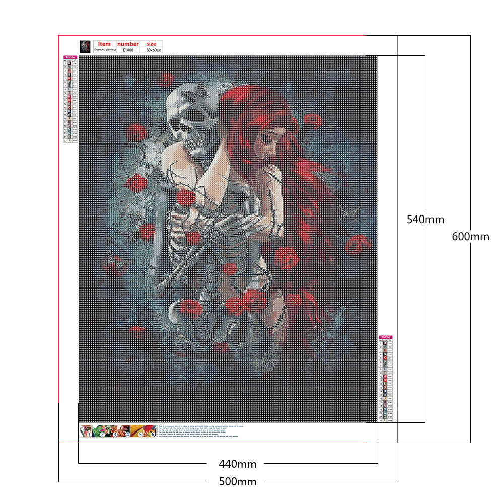 Beauty And Skull - Full Round Drill Diamond Painting 50*60CM