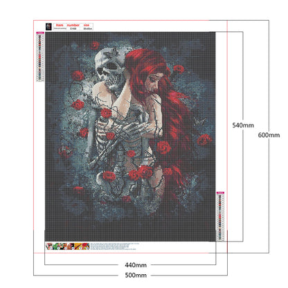 Beauty And Skull - Full Round Drill Diamond Painting 50*60CM