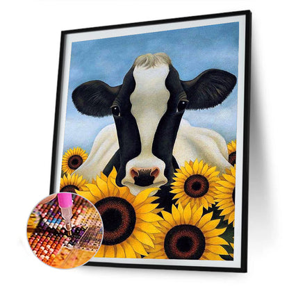 Sunflower Cow - Full Round Drill Diamond Painting 30*40CM