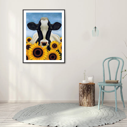 Sunflower Cow - Full Round Drill Diamond Painting 30*40CM