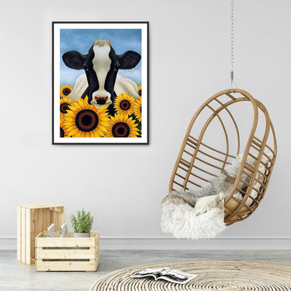 Sunflower Cow - Full Round Drill Diamond Painting 30*40CM