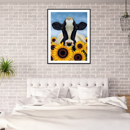 Sunflower Cow - Full Round Drill Diamond Painting 30*40CM