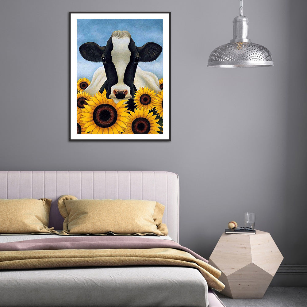 Sunflower Cow - Full Round Drill Diamond Painting 30*40CM