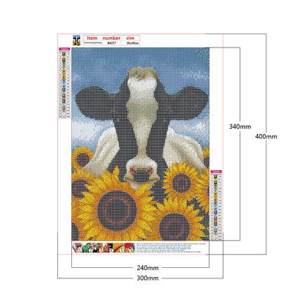 Sunflower Cow - Full Round Drill Diamond Painting 30*40CM