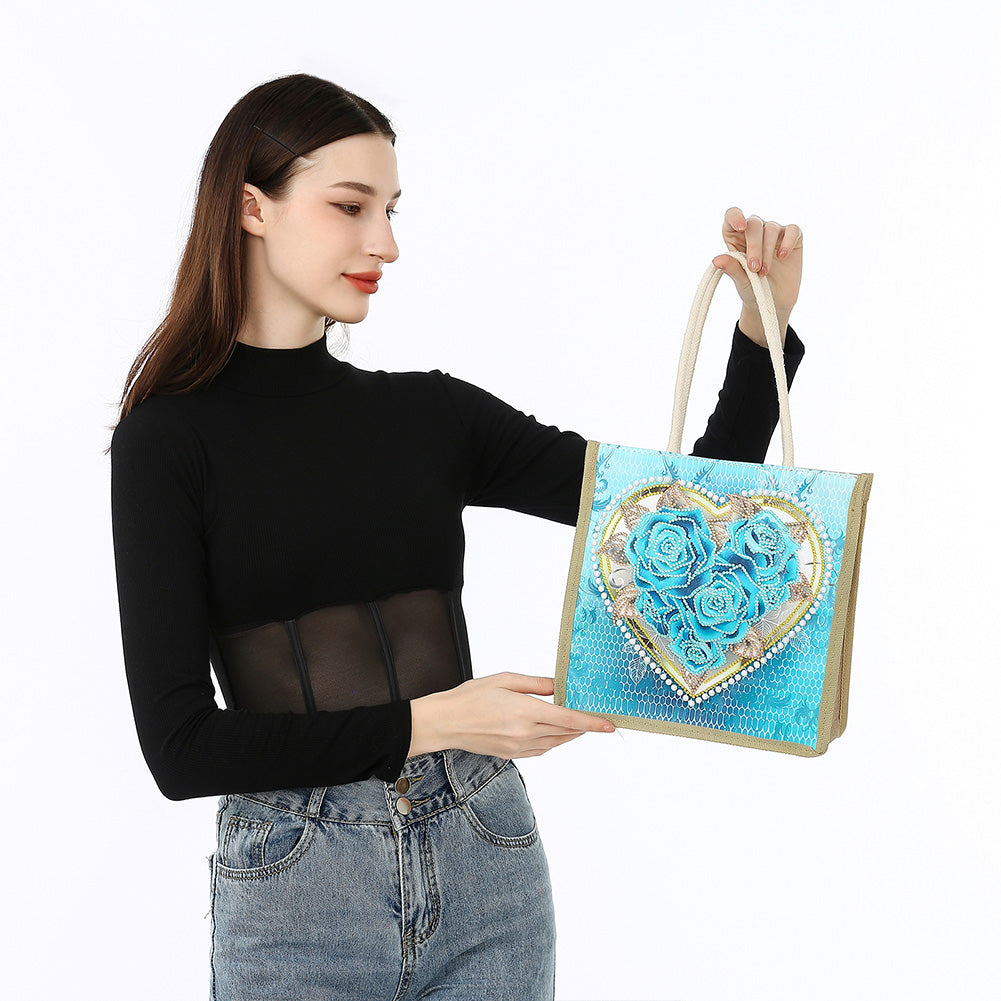 5D Diamond Painting Handbag DIY Linen Shopping Storage Bag Reusable Totes