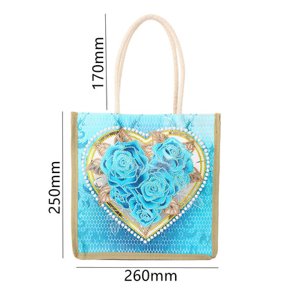 5D Diamond Painting Handbag DIY Linen Shopping Storage Bag Reusable Totes