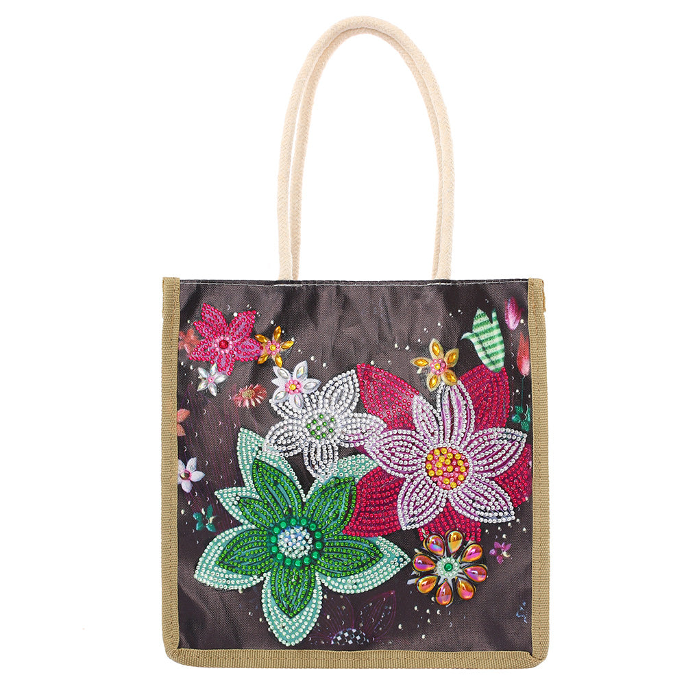 5D Diamond Painting Handbag DIY Linen Shopping Storage Bag Reusable Totes