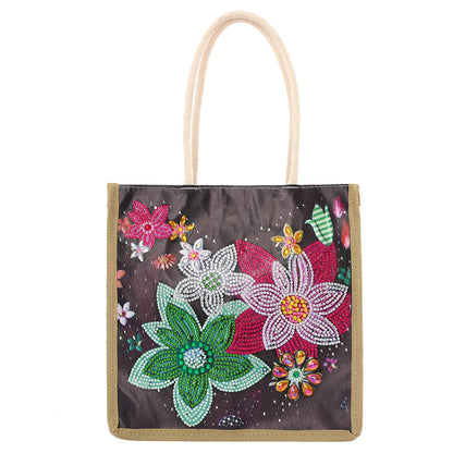 5D Diamond Painting Handbag DIY Linen Shopping Storage Bag Reusable Totes