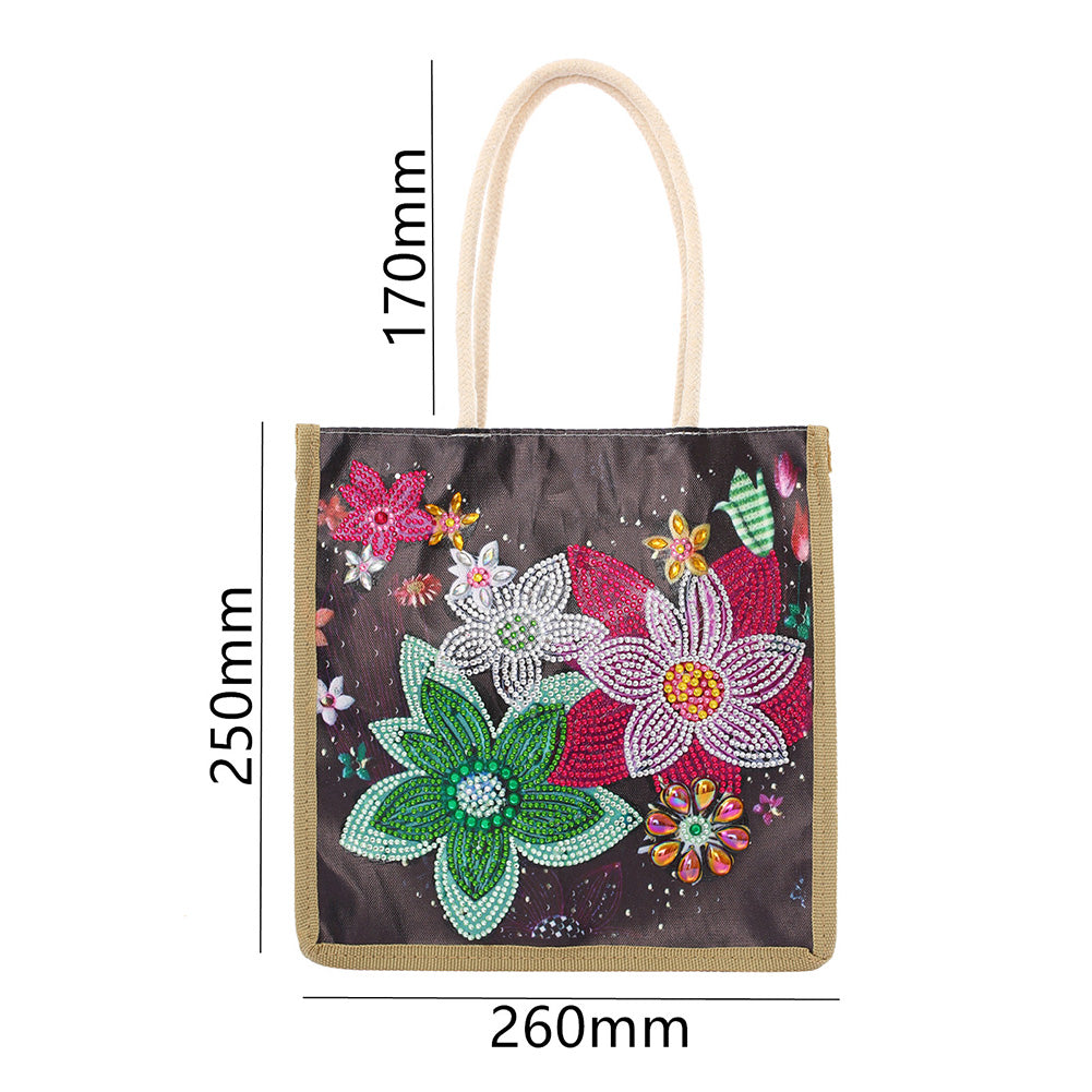 5D Diamond Painting Handbag DIY Linen Shopping Storage Bag Reusable Totes