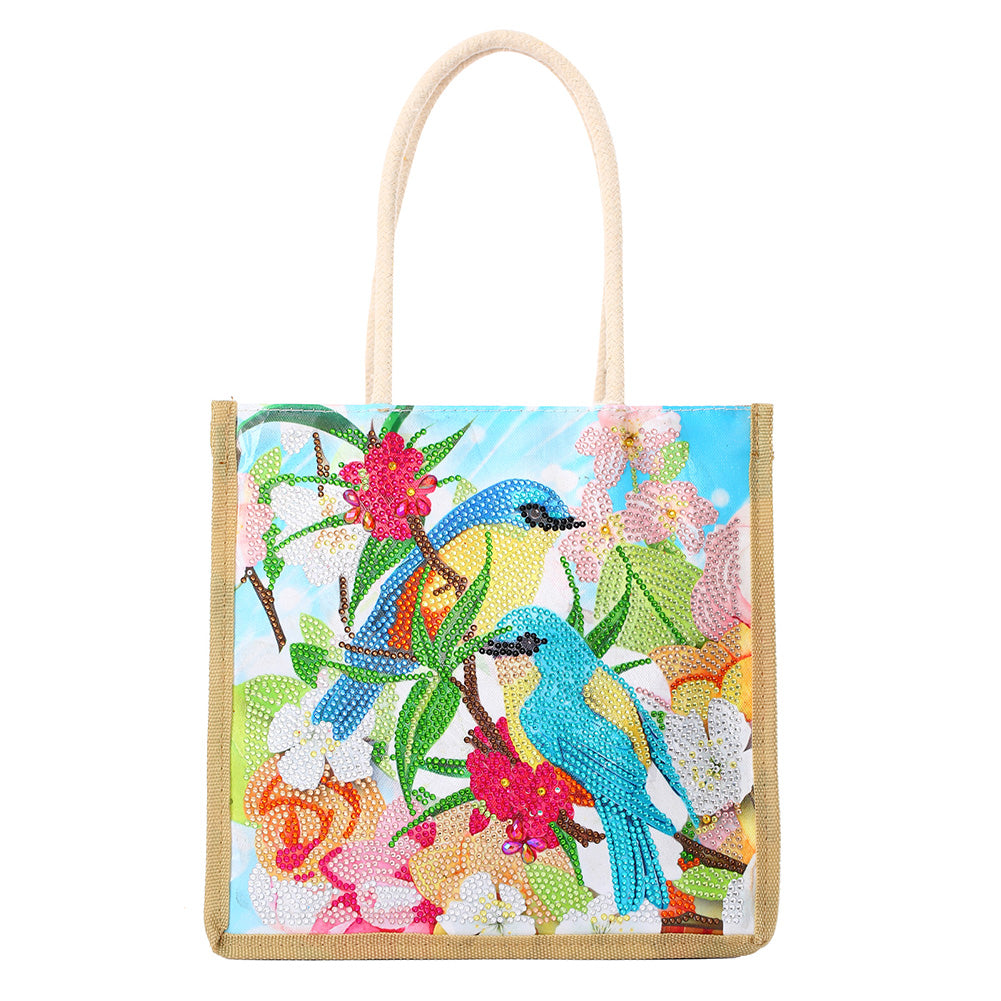 5D Diamond Painting Handbag DIY Linen Shopping Storage Bag Reusable Totes