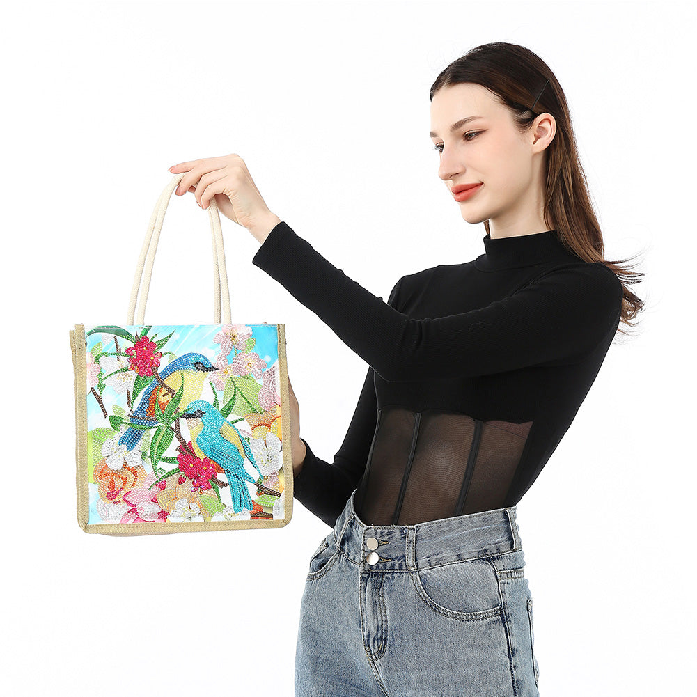 5D Diamond Painting Handbag DIY Linen Shopping Storage Bag Reusable Totes