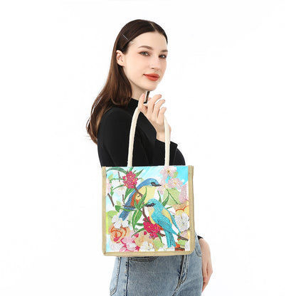 5D Diamond Painting Handbag DIY Linen Shopping Storage Bag Reusable Totes