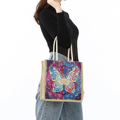 5D Diamond Painting Handbag DIY Linen Shopping Storage Bag Reusable Totes