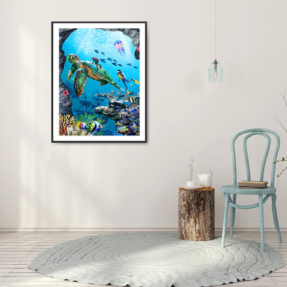 Underwater Animal World - Full Round Drill Diamond Painting 30*40CM