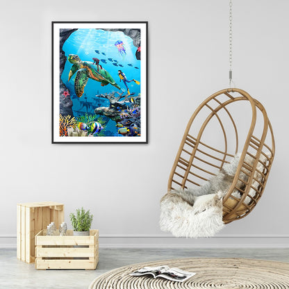 Underwater Animal World - Full Round Drill Diamond Painting 30*40CM