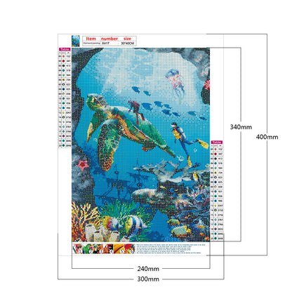 Underwater Animal World - Full Round Drill Diamond Painting 30*40CM