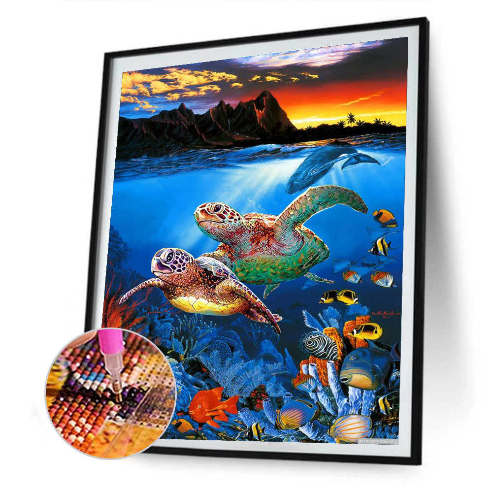 Underwater Animal World - Full Round Drill Diamond Painting 30*40CM