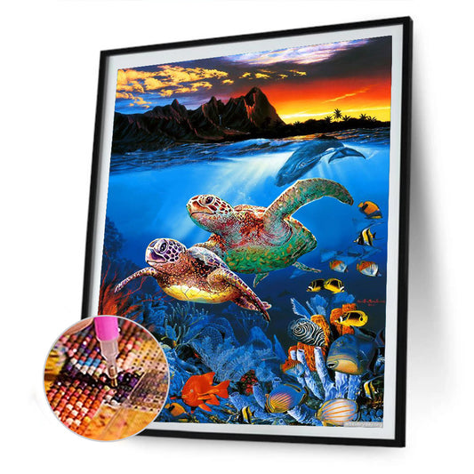 Underwater Animal World - Full Round Drill Diamond Painting 30*40CM