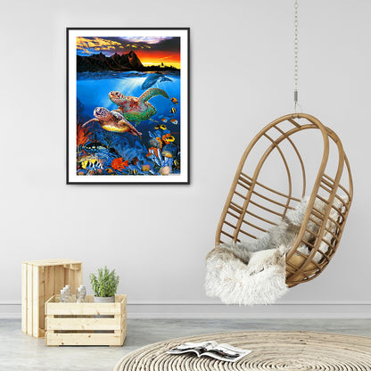 Underwater Animal World - Full Round Drill Diamond Painting 30*40CM