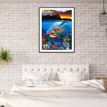 Underwater Animal World - Full Round Drill Diamond Painting 30*40CM
