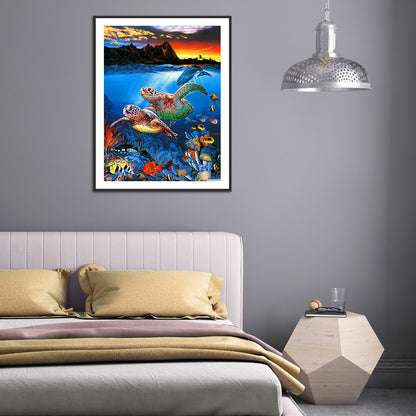 Underwater Animal World - Full Round Drill Diamond Painting 30*40CM