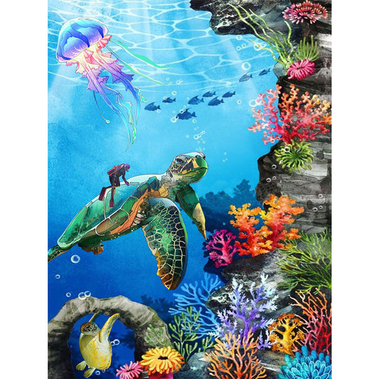 Underwater Animal World - Full Round Drill Diamond Painting 30*40CM