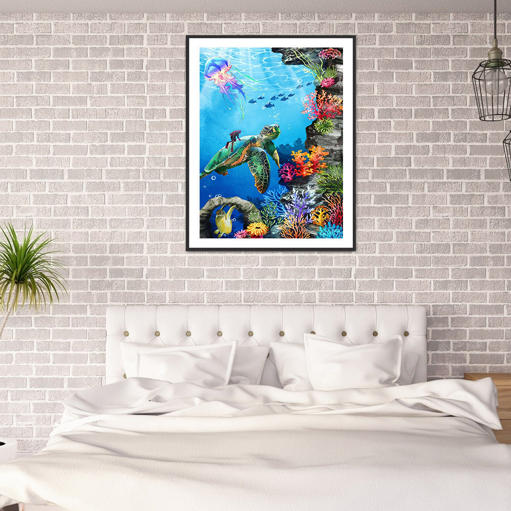 Underwater Animal World - Full Round Drill Diamond Painting 30*40CM