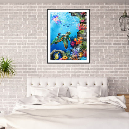 Underwater Animal World - Full Round Drill Diamond Painting 30*40CM