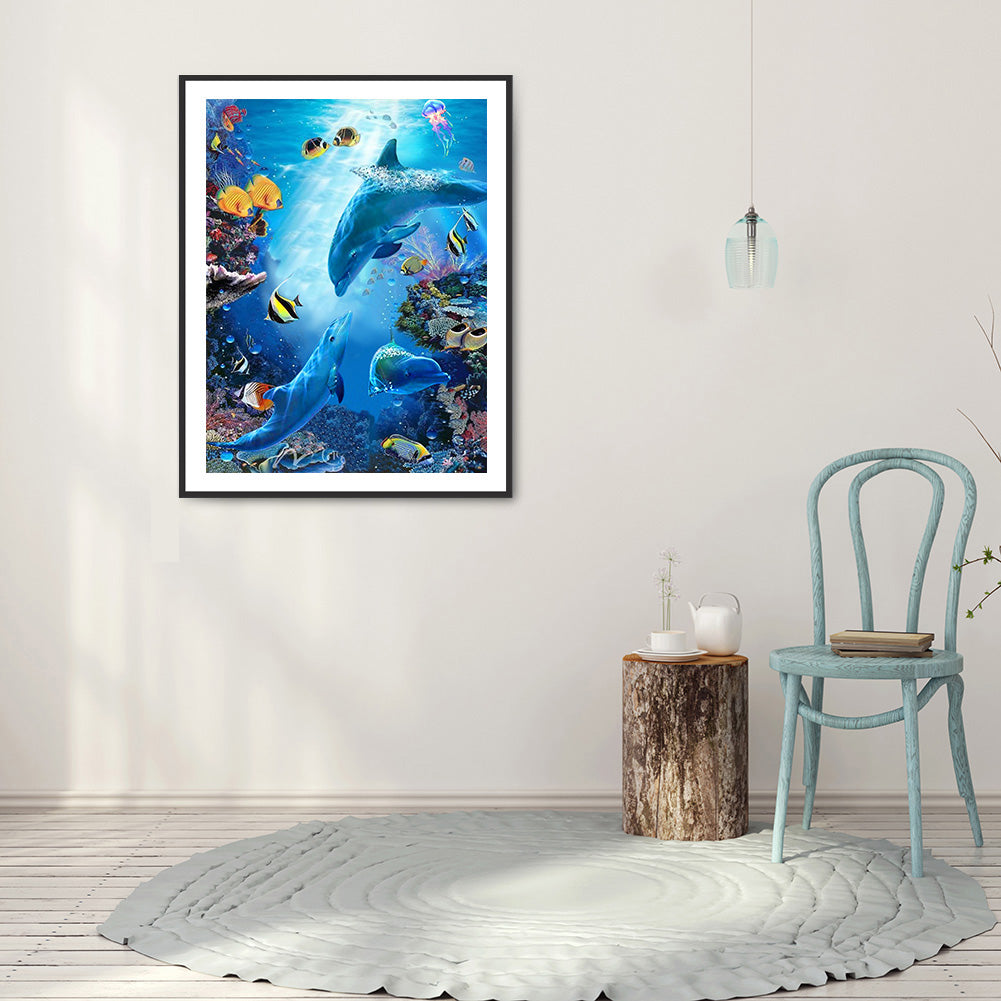 Underwater Animal World - Full Round Drill Diamond Painting 30*40CM