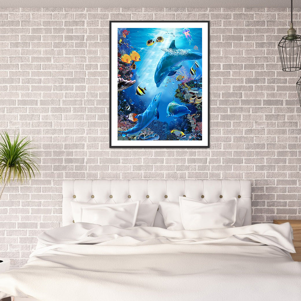 Underwater Animal World - Full Round Drill Diamond Painting 30*40CM