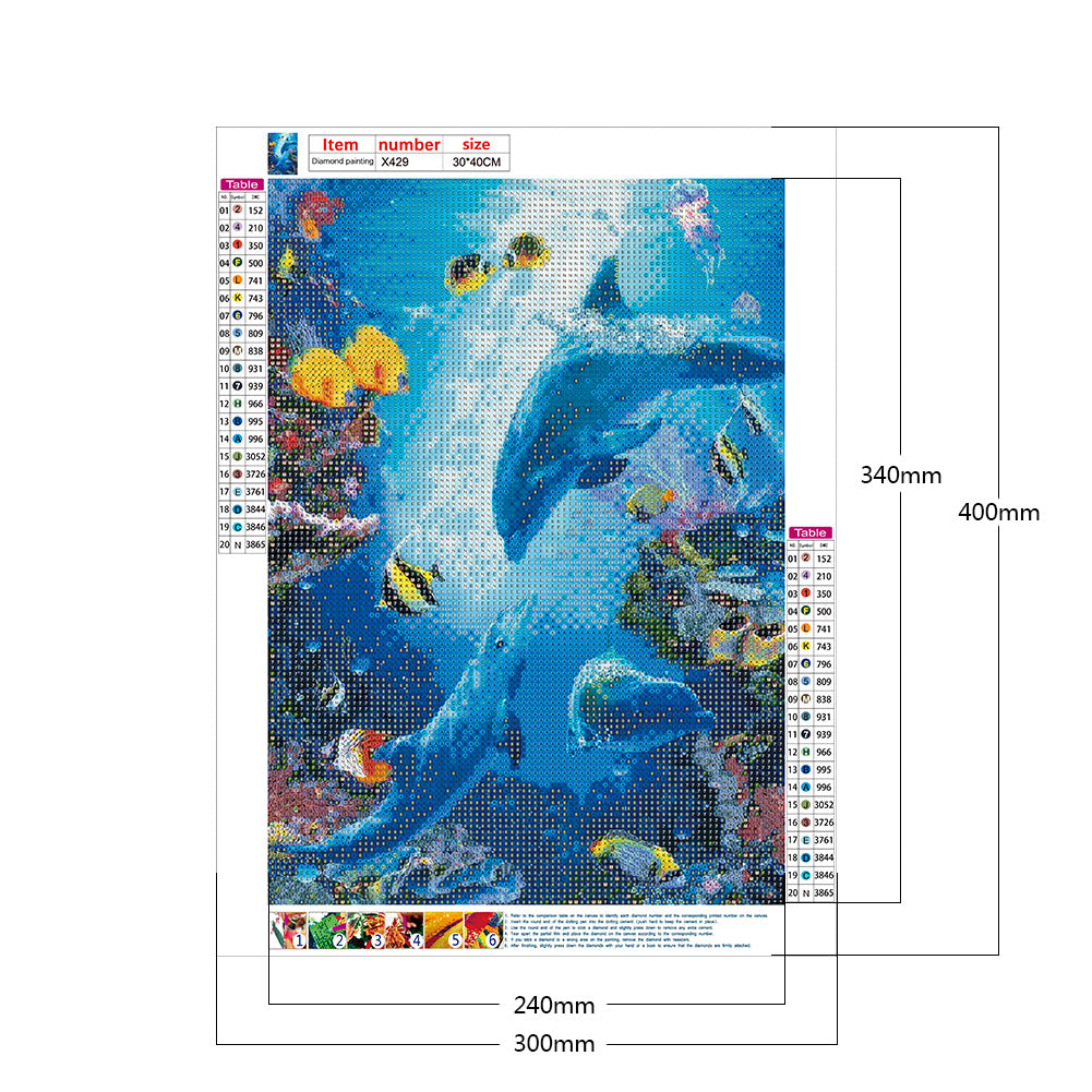Underwater Animal World - Full Round Drill Diamond Painting 30*40CM